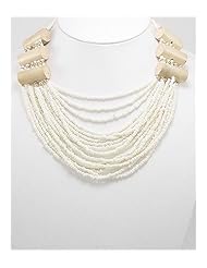 White Seed Bead Necklace In Zinc