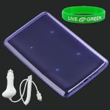 Lilac Crystal Skin TPU Case and 12V Car Charger for Barnes and Noble nook E-Reader Reading Device (nook NOT Included)