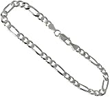 Sterling Silver Over 3/16 ( 5.5 mm ) Figaro Chain, NICKEL FREE. Sizes 7, 8, 9, 16, 18, 20, 22, 24, 30