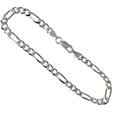 Sterling Silver Figaro Chain 3/16 in. (5.5 mm), NICKEL FREE. Sizes 7 in., 8 in., 9 in., 16 in., 18 in., 20 in., 22 in., 24 in., 30 in.