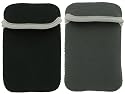 2n1 Combo - 2-Sided Reversible Premium Laptop Just Fit Neoprene Sleeve Case Cover - Bundle with LCD Screen Protector for Amazon Kindle Electronic Reading Device - (Kindle NOT included) , Reversible Black / Grey