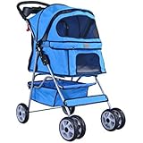 Classic Blue 4 Wheel Pet Stroller