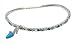 Anklet - A25 - Swarovski (tm) Crystal - Stretch ~ Aqua and Smoky Topaz (Brown) with Blue Mule Shoe Charm