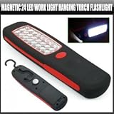 Rubberized Shock Resistant 24 LED Deluxe Worklight - Built-in Hook & Magnetic Back