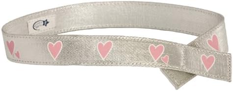 Myself Belts Easy to Fasten - One Handed Velcro Belt for Kids Metallic Heart