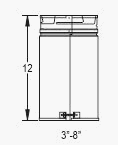 Chimney Plus 260304 Duravent 4in x 12in Adjustable Section B-Vent