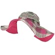New Cotton Plaid Floppy Beach Hat Pink Reversible Pink