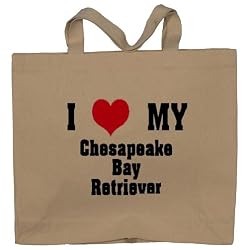 I Love/Heart Chesapeake Bay Retriever Totebag (Cotton Tote / Bag)