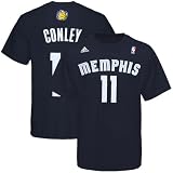 NBA adidas Mike Conley Memphis Grizzlies #11 Net Number T-shirt - Navy Blue