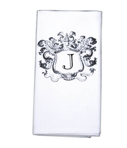 Noble Initials Damask Bar/Guest Towel, 'J' Crest Monogram