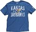 Kansas Jayhawks Vintage T-Shirt: adidas Blue Crackle Print NCAA Retro T-Shirt