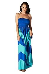 Petite Empire   Waistline Rayon/Spandex Chevron Print Zig Zag Sleeveless Maxi Dress 