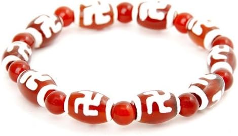 CrystalArk Lucky Dzi Bead Bracelet (8x12mm) - Wanzi as Ten-thosand (15)