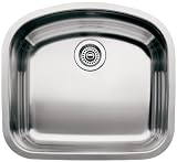 Blanco BL440088 Platinum Series BlancoWave 9-Inch Undermount Deep Single Bowl, Satin Polished