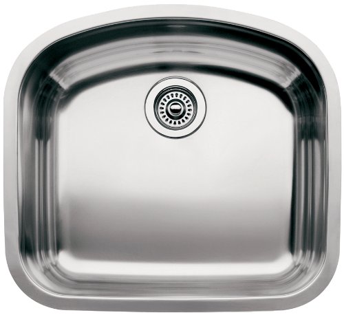 Blanco BL440088 Platinum Series BlancoWave 9-Inch Undermount Deep Single Bowl, Satin Polished