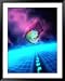 Hand and E-Commerce Globe in Cyberspace Framed Art Poster Print by Carol and Mik Werner, 39x49