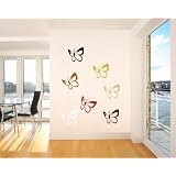 Wandtattoo 7x gro�e bunte Schmetterlinge Wandgestaltung Nr. 175 (Gr��e 18 x 18cm)von "wandmotiv24"