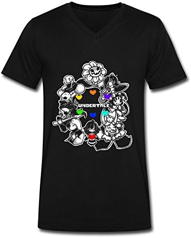 SOI Men's V-neck Tshirts Undertale Major Character Size XXL Black