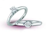 14K White Gold Comfort Fit Round Diamond Solitaire Ring - GH SI1 - 0.25 Ct. to 0.75 Ct.