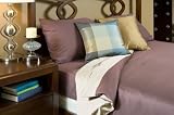 BedVoyage 100-Percent Bamboo-Derived Rayon Reversible Full Duvet Cover, Plum/Ivory