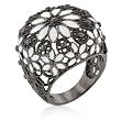 Antique Rhodium Plated French Victorian Ring- Sizes 6-8
