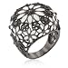 Antique Rhodium Plated French Victorian Ring- Sizes 6-8
