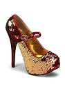Red Sequin Platform High Heel Pump - 10