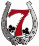 Mens Lucky 7 Horseshoe Clover Dice Metal Belt Buckle
