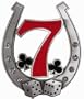 Mens "Lucky 7" Horseshoe Clover Dice Metal Belt Buckle