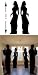 Secret Agent Spy Lady Silhouette 2 Pack Lifesize Standee - James Bond Theme Cardboard Cutout