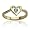 18k Gold Plated Sterling Silver 3mm Blue Topaz Heart Ring, Size 6