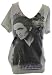 Twilight Ladies T-Shirt - Edward Set Against Purple Flowery Frame on Gray