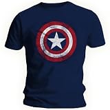 Official T Shirt CAPTAIN AMERICA Distressed SHIELD