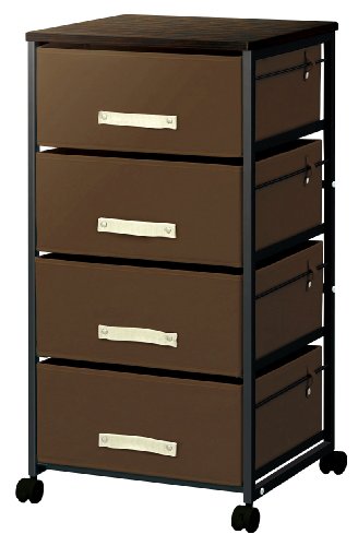 ファブリックチェスト W45cm/4段 ブラウン FFC-N104-S