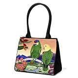 EcoMediumToteBagwithAmazonParrotsPaintingbyArtistRauldelRio
