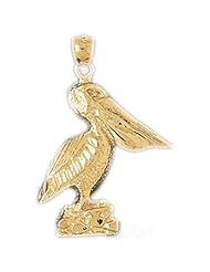 Dazzlers Solid 14k Gold Pelican Charm Pendant Available in three colors from jewelsberry (weights: 2.9 grams only)