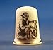 Porcelain China Collectable Thimble - Banksy Boy with Sewing Machine -- Free Gift Box