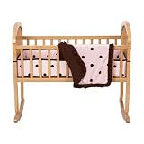 American Baby Company 3 Piece Cradle Set with Large Espresso Dot, Pink by American Baby Company