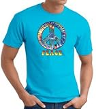 PEACE TIE DYED Sign Symbol Adult T-shirt Tee Shirt - Turquoise