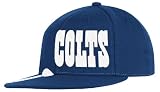 NFL Men's Indianapolis Colts End Zone Flat Visor Flex Hat - Tw78Z (Blue, Small/Medium)