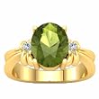14K Yellow Gold Peridot and Diamond Ring