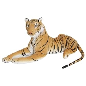 1,1 meter brown tiger stuffed animal. New in box. Like real! BRUBAKER Design