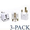 Ceptics Grounded Universal Plug Adapter for South Africa (Type M) - 3 Pack