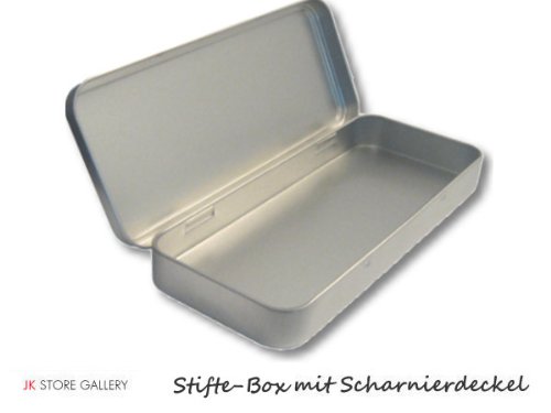 Edle Stiftebox aus Metall mit Scharnierdeckel