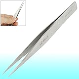 uxcell ストレート　ピンセット　ステンレス　スチール　ポイント　チップ　　ツール　シルバートーン