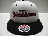 Zephyr NHL Chicago Blackhawks White Black 2 Tone Retro Snapback Cap