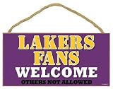 Los Angeles Lakers Wood Sign - 5''x10'' Welcome