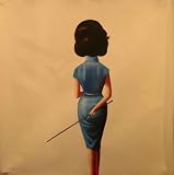 Art of China- Woman Holding Whip in Blue Cheongsam -Contemporary Asian Art Oil Painting- Hand Painted