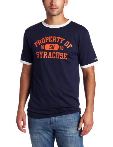 NCAA Mens Syracuse Orangemen Ringer T-Shirt (Navy, Medium)