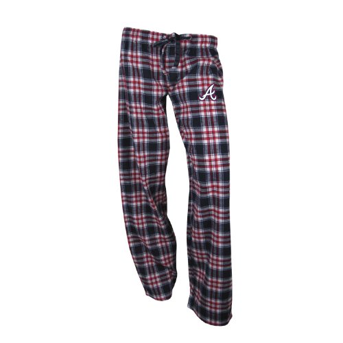 MLB Women's Atlanta Braves Harmony Flannel Pants (Navy/Red, X-Large)